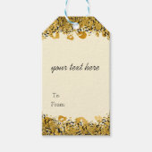 Gold & Black Exotic Oerwoud Cheetah Glam Cream Cadeaulabel (Voorkant)