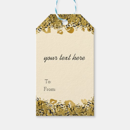 Gold & Black Exotic Oerwoud Cheetah Glam Cream Cadeaulabel (Voorkant)