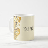 Gold & Black Exotic Oerwoud Cheetah Glam Cream Koffiemok (Voorkant links)