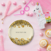 Gold & Black Exotic Oerwoud Cheetah Glam Cream Papieren Bordje (Feest)
