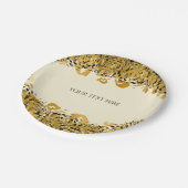 Gold & Black Exotic Oerwoud Cheetah Glam Cream Papieren Bordje (Gekanteld)
