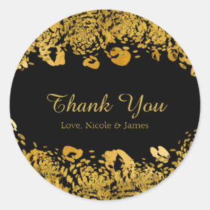 Gold & Black Exotic Oerwoud Cheetah Glam Favor Ronde Sticker