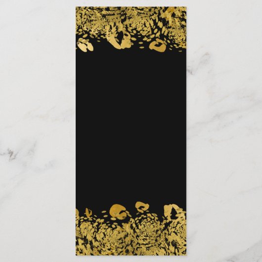 Gold & Black Exotic Oerwoud Cheetah Glam Menu (Achterkant)