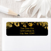 Gold & Black Exotic Oerwoud Cheetah Glam Uitnodigi Etiket (Insitu)