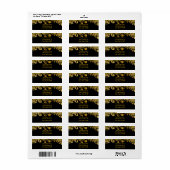 Gold & Black Exotic Oerwoud Cheetah Glam Uitnodigi Etiket (Full Sheet)