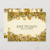 Gold & Black Exotic Oerwoud Cheetah Save the Date Aankondigingskaart (Voorkant / Achterkant)