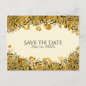 Gold & Black Exotic Oerwoud Cheetah Save the Date Aankondigingskaart (Voorkant)
