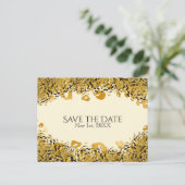 Gold & Black Exotic Oerwoud Cheetah Save the Date Aankondigingskaart (Staand voorkant)