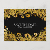 Gold & Black Exotic Oerwoud Cheetah Save the Date Aankondigingskaart (Voorkant)