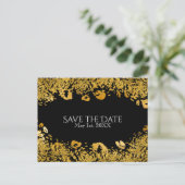 Gold & Black Exotic Oerwoud Cheetah Save the Date Aankondigingskaart (Staand voorkant)