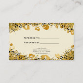 Gold & Black Exotic VERWIJS EEN VRIEND Client Kaar Aanbevelingskaartje (Achterkant)