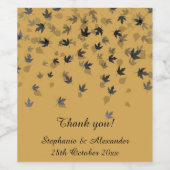 GOLD BLACK FALLING LEAVES  WIJN ETIKET (Enkel label)