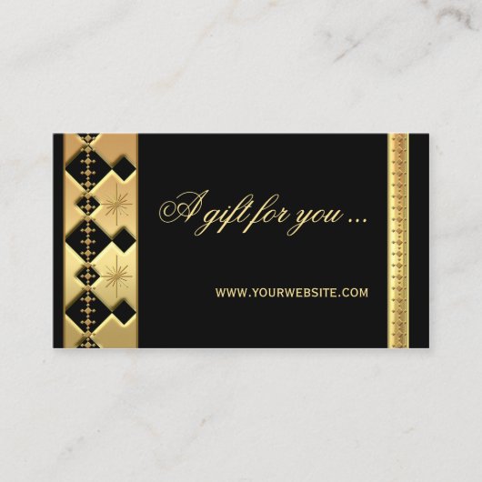 Gold Black Feestdagen Cadeaubon Sjabloon Kortingskaartje (Voorkant)