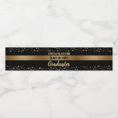 Gold black-felicitaties klasse van 2021Graduates Waterfles Etiket (Enkel label)