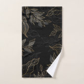 Gold Black Floral Bad Handdoek (Handdoek)