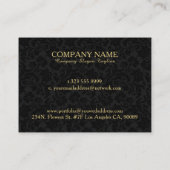 Gold & Black Floral Damascus Event Designer Templa Visitekaartje (Achterkant)