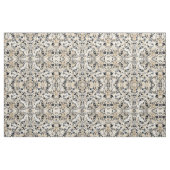 Gold Black Floral Leaves Illustration Pattern Stof (Fat Quarter)