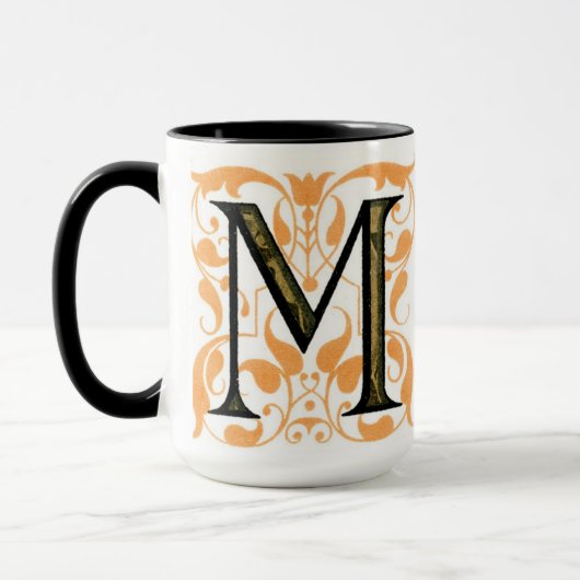 Gold & Black Floral 'M' - Mok (Links)