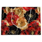 Gold Black Floral Party Vrijgezellenfeest Groot Cadeauzakje (Voorkant)