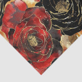 Gold Black Floral Party Vrijgezellenfeest Tissuepapier (Detail)