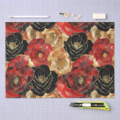 Gold Black Floral Party Vrijgezellenfeest Tissuepapier (Craft)