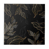 Gold Black Floral Tegeltje (Voorkant)