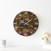 Gold Black Floral Wall Art Dream Grote Klok (Huis)