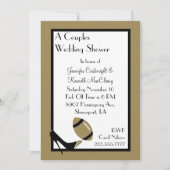 Gold & Black Football Weduwen Uitnodiging (Voorkant)