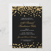 Gold & Black Formal Corporate Fundraiser Glitter Kaart (Voorkant)