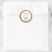 Gold Black Formal Wedding Bedankt ronde Sticker (Tas)