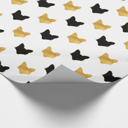 Gold Black Foxes Cadeaupapier (Hoek)