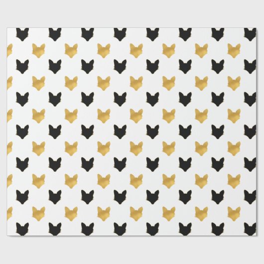 Gold Black Foxes Cadeaupapier (Vlak)