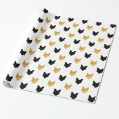 Gold Black Foxes Cadeaupapier (Uitgerold)