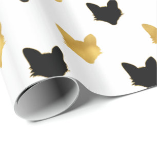 Gold Black Foxes Cadeaupapier