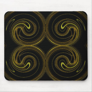 Gold & Black Fractal Mousepad Muismat