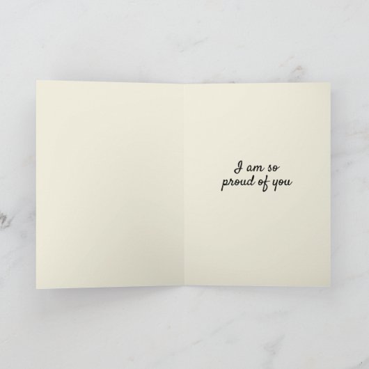 Gold & Black Gefeliciteerd Afstuderen Card Kaart (Binnen)