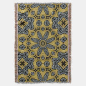 Gold Black Geogems Arabesque Woven Throw Blanket Deken (Voorkant Verticaal)