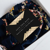 Gold Black Geometric Gatsby bespaart het datumbudg Flyer
