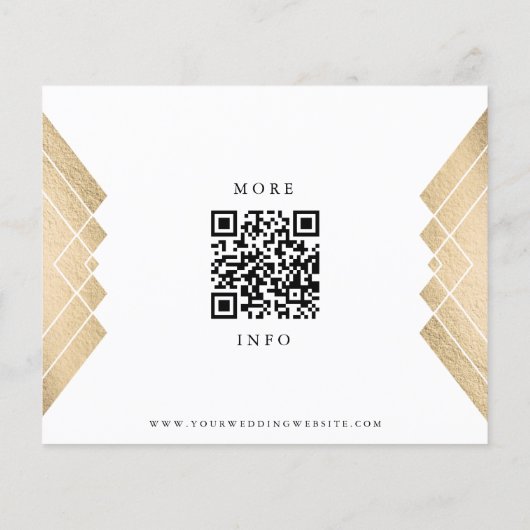 Gold Black Geometric Gatsby bespaart het datumbudg Flyer (Achterkant)