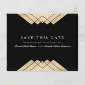 Gold Black Geometric Gatsby bespaart het datumbudg Flyer (Voorkant)