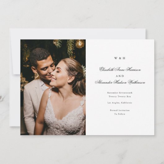 Gold Black Geometric Gatsby Folie sparen de datum Aankondiging (Achterkant)