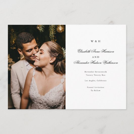 Gold Black Geometric Gatsby Folie sparen de datum Aankondiging (Achterkant)