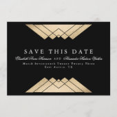 Gold Black Geometric Gatsby Folie sparen de datum Aankondiging (Voorkant)