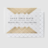 Gold Black Geometric Gatsby Sla de datum op Vellum Uitnodigingen (Offset (Uitnodiging))