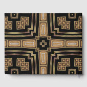 Gold Black Geometric Mosaic Pattern Weddenschap Gastenboek (Achterkant)