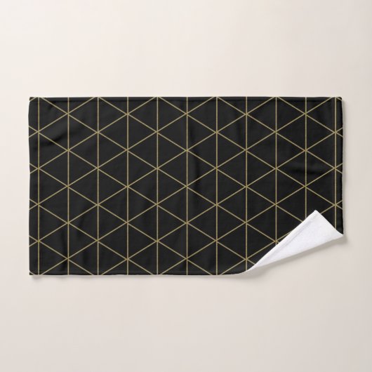 Gold Black Geometric Triangles Boho Glam Minimal Bad Handdoek (Handdoek)