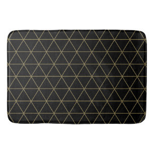 Gold Black Geometric Triangles Boho Glam Minimal  Badmat