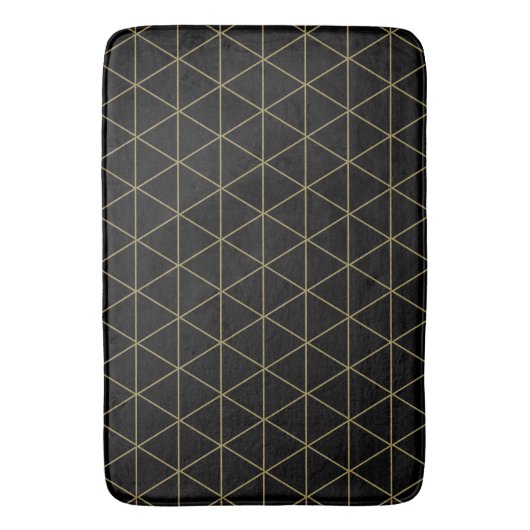 Gold Black Geometric Triangles Boho Glam Minimal Badmat (Voorkant Verticaal)