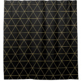 Gold Black Geometric Triangles Boho Glam Minimal Douchegordijn (Voorkant)