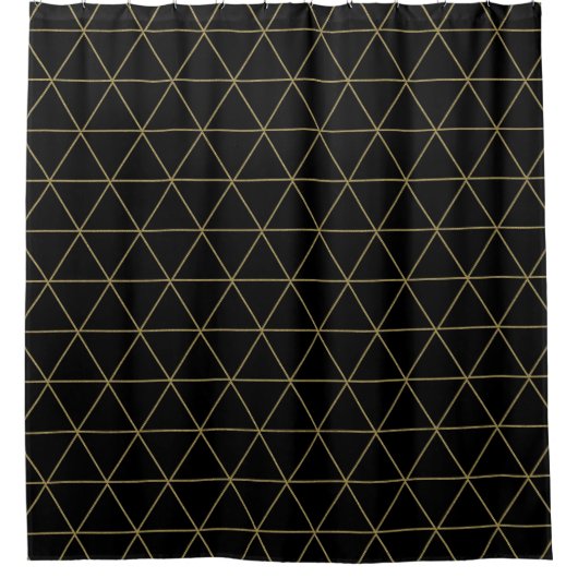 Gold Black Geometric Triangles Boho Glam Minimal Douchegordijn (Voorkant)